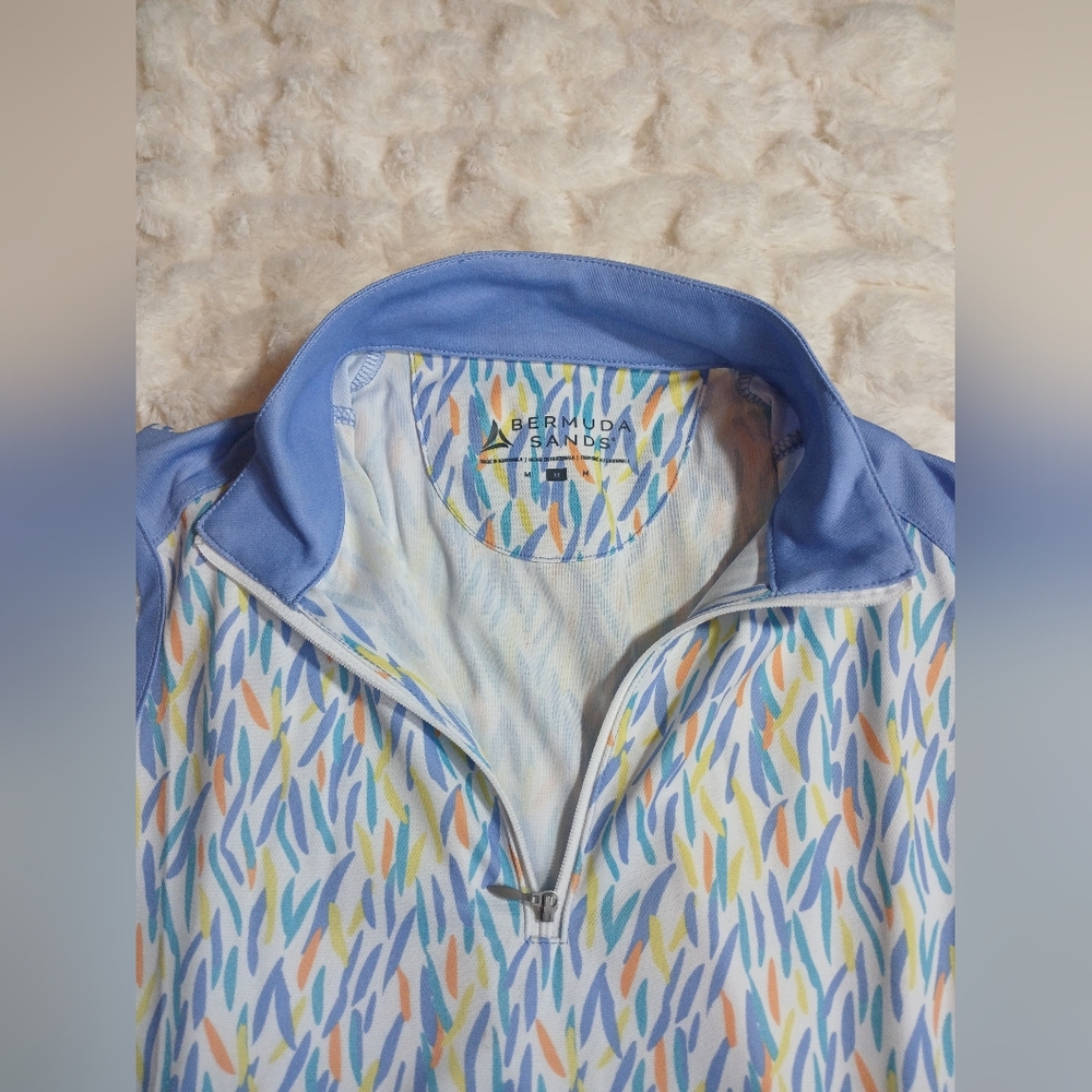 Bermunda Sands Dress Athleisure Golf Sz. M Sleeveless 1/4 Zip Amity Periwinkle - Picture 3 of 9